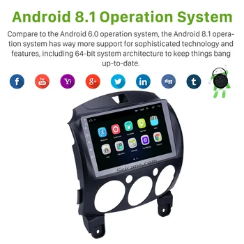 Seicane 9 inch 2Din Android 8.1 Radio Auto Stereo de Navigare GPS Șeful Unității Pentru MAZDA 2/Jinxiang/DE/a Treia generație 2007-