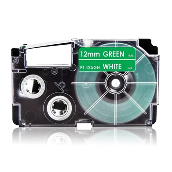 Topcolor XR-12AGN Alb pe Verde Compatibil Casio 12mm Eticheta Banda 8m XR 12AGN Adeziv de Mare Imprimanta Panglica pentru EZ Label Maker kl