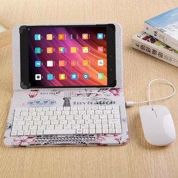 Universal PU Piele Caz Acoperire Stand cu Micro USB Keyboard Mouse-ul pentru Lenovo P8 Tab3 8 TB-8703F 8.0 Tablet PC