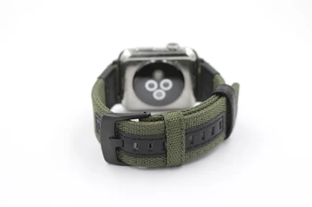 URVOI curea pentru apple watch serie SE 6 5 4 3 2 1 durabil banda pentru iwatch în aer liber simt panza cu piele naturala design modern