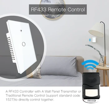WiFi Inteligent Întrerupător de Lumină Panou de Sticlă RF433&Wi-Fi Inteligent Viața Tuya APP Control de la Distanță Funcționează Cu Alexa de Start Google 1/2/3 Gasca