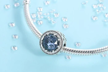 YANHUI Original Argint 925 Bratara Cu Cristal Albastru Margele Brățară Pentru Femei, Cadou de Nunta Bijuterii HB067