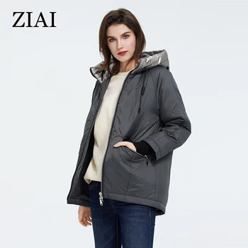 ZIAI 2020 negru pentru Femei haina de iarnă caldă de sex feminin parka cu gluga Decolteu proiectare de cordon doamnelor geaca de îmbrăcăminte articole de îmbrăcăminte exterioară ZM-9343