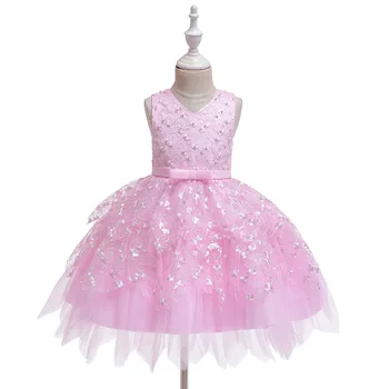 0-5A Copii Princess Baby Fete Dress 6 Culori Dantelă Flori fără Mâneci Genunchi Lungime fusta Tutu Sundress Tinutele de Petrecere