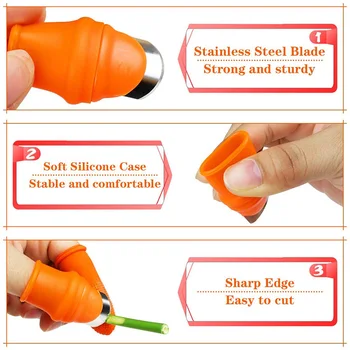 12 Pack Silicon Degetul mare Cuțit, Separatoare de Deget de Cuțit de Plante Cuțit de Plante Unelte de Grădinărit pentru Tunderea Legume Fructe
