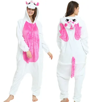 2019 Femei Seturi de Pijamale unicornio Ochi Panda Unisex Desene animate Sleepwear Cosplay Animal cu Gluga Homewear Om de Iarnă Pijama