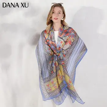 2020 Mătase Eșarfă Lungă De Lux Pentru Femei Brand Nou Design Beach Blanket Sal Poarte Costume De Baie Bandană Hijab Fata Scut Foulard