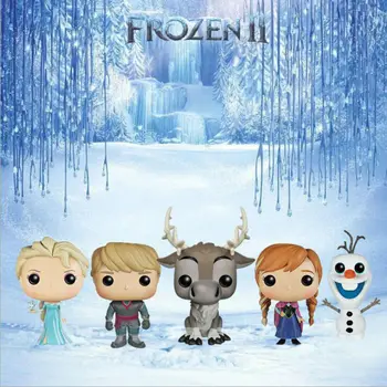 2021 HOT Nou Disney Frozen 2 Snow Queen Elsa, Anna, Olaf, Kristoff, Sven Anime Papusa PVC Acțiune Figura Figurine Copii Jucărie Cadou