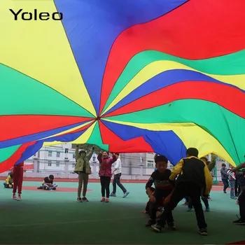 2M/3M/3.6 M/5M Rainbow Umbrelă Parasuta Jucarie Copii Sport, Jocuri în aer liber Salt-Sac de balon-parașută să se Joace în Echipă Joc Jucărie Pentru Copii Cadouri