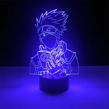 3d Led Lumina de Noapte Japoneză Anime Naruto Kakashi Hatake Icha Paradaisu Figura Veioza pentru Dormitor Copil Decor Lampa de Birou