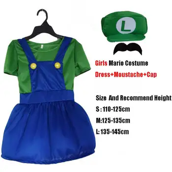 Adulți Copii Super Mario Costume Cosplay Amuzant Super Mario Luigi Fratele Frate Fetele Fantasia Cosplay Salopeta Petrecere De Crăciun