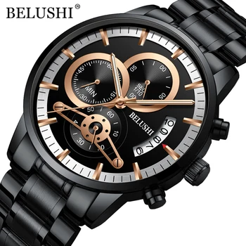 BELUSHI Ceasuri Mens Impermeabil Cronograf din Oțel Inoxidabil Cuarț Ceas Barbati Brand de Lux Sport Ceasuri Relogio Masculino