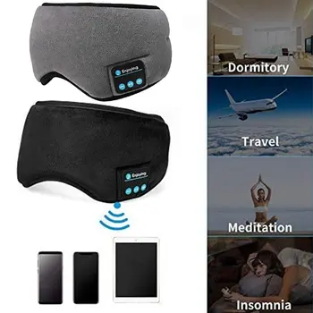 Bluetooth 5.0 Dormit Masca de Ochi de Călătorie Muzica Căști setul cu Cască fără Fir Nuanțe de Ochi pentru a rula Sport