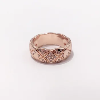 Clasic Crush Inel De Aur Galben Gamă Îngustă De Design Micro Piatra De Zircon Inele De Cupru Materiale Pentru Femei Bijuterii