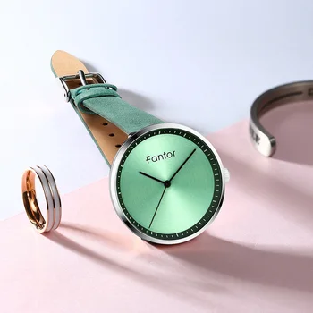 Fantor Brand de Lux Minimalist Ceas pentru Femei de Apelare Verde din Piele Doamnelor Elegante Femei Cuarț Ceasuri montre femme
