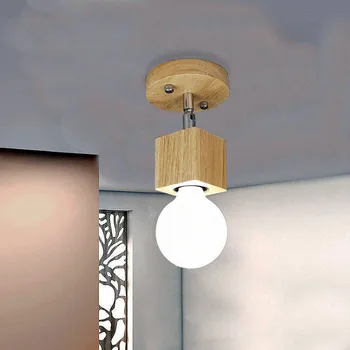 Leagăn de lemn Cap de LED-uri Lampă de Perete Modernă Nordic Dormitor Noptieră Sconces Perete Tavan Montat Culoar, Hol Bucatarie de Perete Decor Lumini
