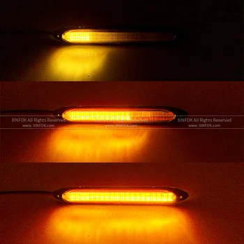 Noua Masina de Stil Flexibil Alb/Ambră Zi cu LED-uri Benzi de Lumină de Semnalizare Curge Picături de Apă de Direcție DRL Faruri Bara