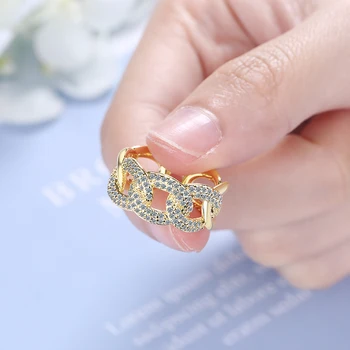 Personalizate De Moda 925 Inel Argint Cu Micro Diamant Lanț Inel Pentru Femei Și Bărbați Bijuterii Cadou