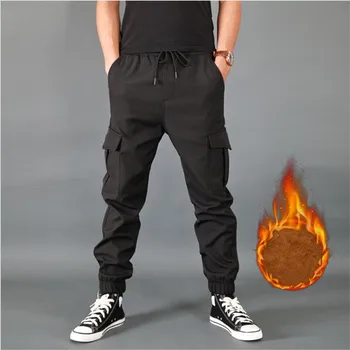 Plus Dimensiune M-4XL Bărbați Pantaloni de Marfă Gros de Iarna Cald Pantaloni Lungime Completă de Buzunar Multi Casual Militare Largi Tactice Pantaloni