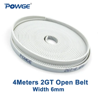 POWGE 4Meters PU 2GT Deschide centura Sincron 2GT-6 latime 6mm poliuretan Oțel deschide GT2 curelei de reacție Mici imprimantă 3D