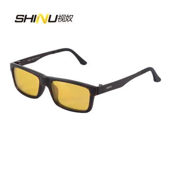 SHINU Zi Și de Noapte Viziune colorate baza de Prescriptie medicala ochelari de Soare Rame Optice Nou Clip Magnetic Pe ochelari de Soare cu cutie SH77003