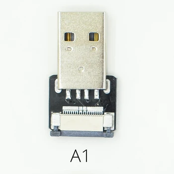 Standard USB 2.0 de sex masculin la Micro USB în jos în Unghi FPV 3A monitor Super Moale Ultra Subțire Plat FPC încărcare de ieșire AV Cablu flexibil