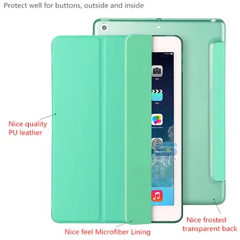SUREHIN Bun smart case pentru iPad 2018 2017 9.7 cover smart case inch subțire transparent greu spate magnetic auto sleeve slim