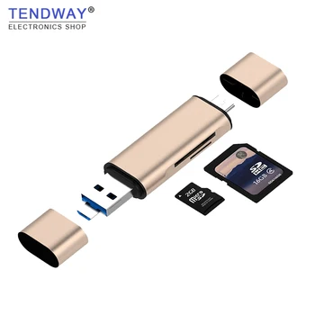 Tendway 5-în-1 de Tip C OTG SD Card Reader Cu USB de sex Feminin Interfață Pentru PC USB 3.0 de Memorie TF Card Reader Adaptor de Calculator