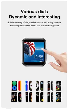 U68 Bluetooth 5.0 Ceas Inteligent De 1.54 Inch cu Rezolutie Full Touch ECG Smartwatch Bărbați Femei IP67 rezistent la apă Ceas Pentru Android IOS
