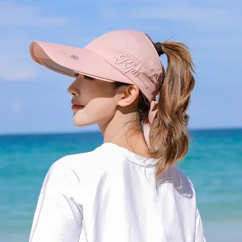 Vara Pălărie de Soare Parasolar Capace de sex Feminin Scalabile Refuz Gol de Top de Baseball Capac Protectie UV Plaja Parasolar Pălării Pentru Femei