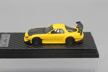 YM Model 1:64 Mazda RX-7 Galben de fibră de Carbon, capota Rășină Model de Masina