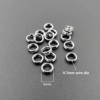 0,7 mm*5 mm 0,7 mm*7mm 1mm*9mm 316L din Oțel Inoxidabil Inele Despicate Sari Inele Bijuterii DIY Conector Constatările 500pcs/pachet