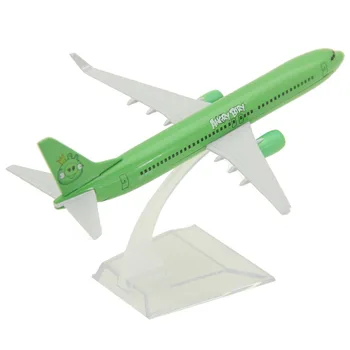 1/400 16 CM Boeing 737-800 Furios Film Porc Verde companie aeriană Avion model de aviație avion de jucărie cadou de colecție, fără a trenului de rulare