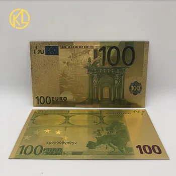 10buc/lot Colorate de Bancnote Euro Replica 100 Euro Facturile Placat cu Aur Bancnotele în Aur 24K Placate cu Bani pentru Colectie