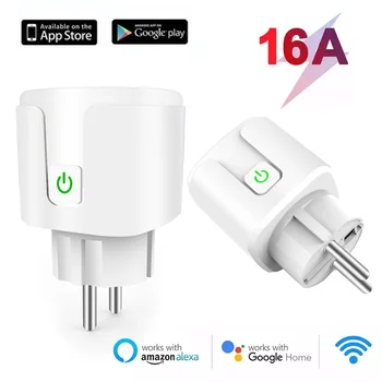 16A Smart Home UE WIFI Smart Plug Alexa Voce de Control de la Distanță fără Fir Socket Statistica Inteligente de energie Electrică, Priză de Putere