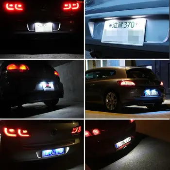 2 buc CANBUS LED Numar inmatriculare bec pentru VW GOLF 4 5 6 7 Polo Passat 4D Scirocco Nici o Eroare Lămpi spate Lumini Auto 12v