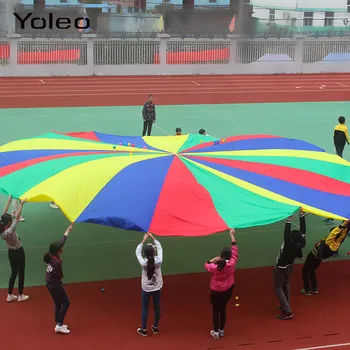 2M/3M/3.6 M/5M Rainbow Umbrelă Parasuta Jucarie Copii Sport, Jocuri în aer liber Salt-Sac de balon-parașută să se Joace în Echipă Joc Jucărie Pentru Copii Cadouri