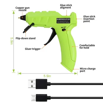 3.7 V Wireless Hot-Melt Glue Gun 25W 2000mAh Baterie cu Litiu se Topesc Copii Pistol Manual DIY, Instrumentul de Reparare