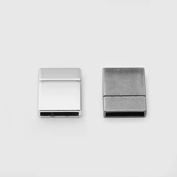 3pcs de Culoare Argintiu /Negru Plat Magnetic Puternic Incuietoare Pentru 15mm tv cu Snur de Piele Brățară Colier Bijuterii Constatările Material