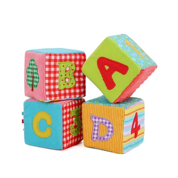 4 BUC Jucarii pentru Copii Joaca Activitatea Bloc Înțelege Cube Set Mototoli Rattle Sunet de Clopot Jucarii Educative pentru copii Copii Nou-născuți Cadou