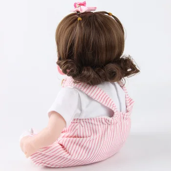 42CM Renăscut Baby Dolls Pânză de Corp din Bumbac Umplute Realist Copil Copil Moale Renăscut Păpuși Jucarii Pentru Fete Maro-Ochi