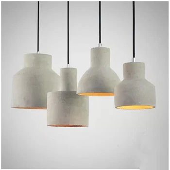 Art deco industriale ciment agățat lampă E27 LED retro pandantiv lumina cu 5 stiluri pentru restaurant living dormitor hotel
