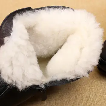 Autentice din piele de lână femei glezna cizme femei de iarna cald Platformă soft cizme de zăpadă în vârstă confortabil anti-alunecare pantofi de zăpadă