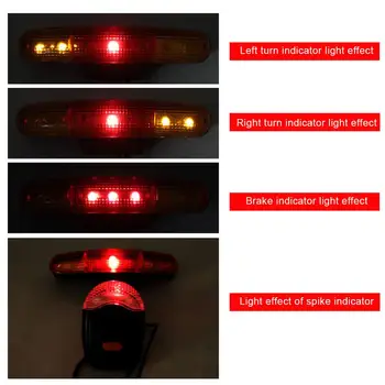 Biciclete Lumina Impermeabil Spate Coada de Lumină Lumina de Semnalizare 7 super-luminos LED-uri ciclism Montan Lumină de Siguranță lampa de control