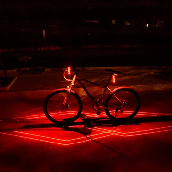 Ciclism Bike Bicicleta cu LED-uri Impermeabil Laser USB Reîncărcabilă Fata-Spate, Lumina de Siguranță Avertisment Coada Lanterna Lampa LD-51