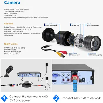 DEFEWAY 1080P 720 AHD Analogic Camera de Supraveghere Video CCTV de Securitate rezistentă la Intemperii IR aparat de Fotografiat Viziune de Noapte Camera Glonț Pentru DVR