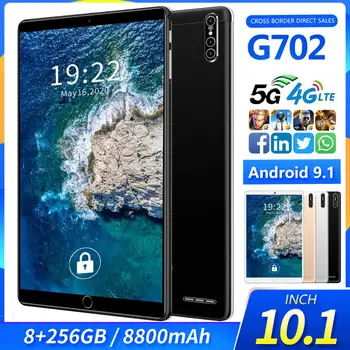 G702 Tableta PC de 10.1 Inch 4G Telefon Octa Core de 16 MP în Spate, Camrea 8GB RAM, 256GB ROM Android 9.1 8800mAh WiFi GPS Global Versiune