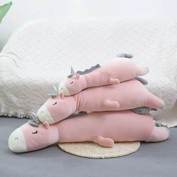 Gigantul Soft Mint Unicorn de Pluș Jucărie pentru Copii Potoli setea de Dormit Perna Papusa Animal Umplute Jucărie de Pluș Iubitor de Cadouri pentru Fete