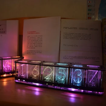 Imita Plin de Culoare RGB Strălucire Tub Ceas LED Spectru de Muzica DIY Kituri de Decor Cadou H55A