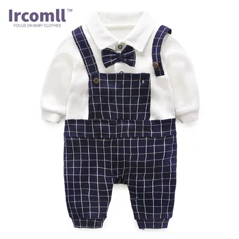 Ircomll 2018 Moda Baietel De Îmbrăcăminte Din Bumbac Lega Arcul Domn Pentru Baieti Salopetă Nou-Nascut Salopeta Bebe Baby Bodie Îmbrăcăminte Exterioară